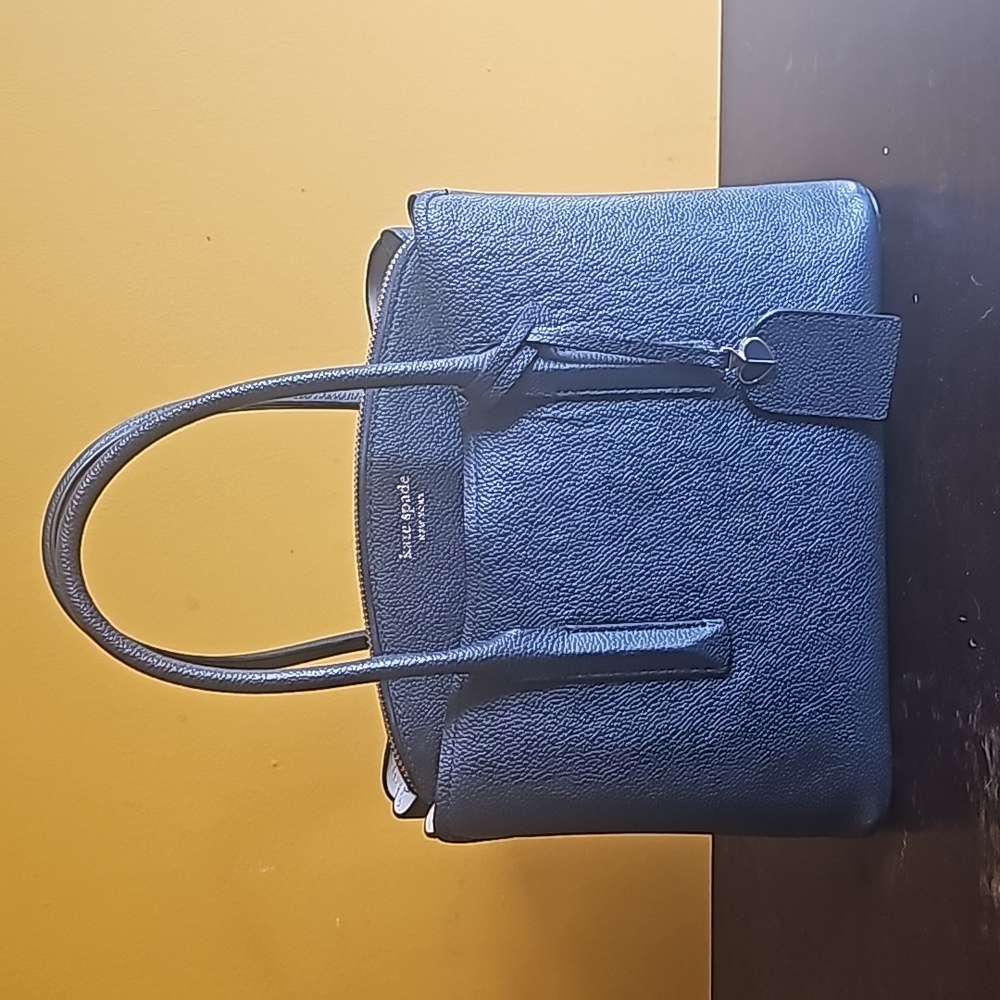 Kate Spade Margaux Medium Satchel Blazer Blue worn 2x